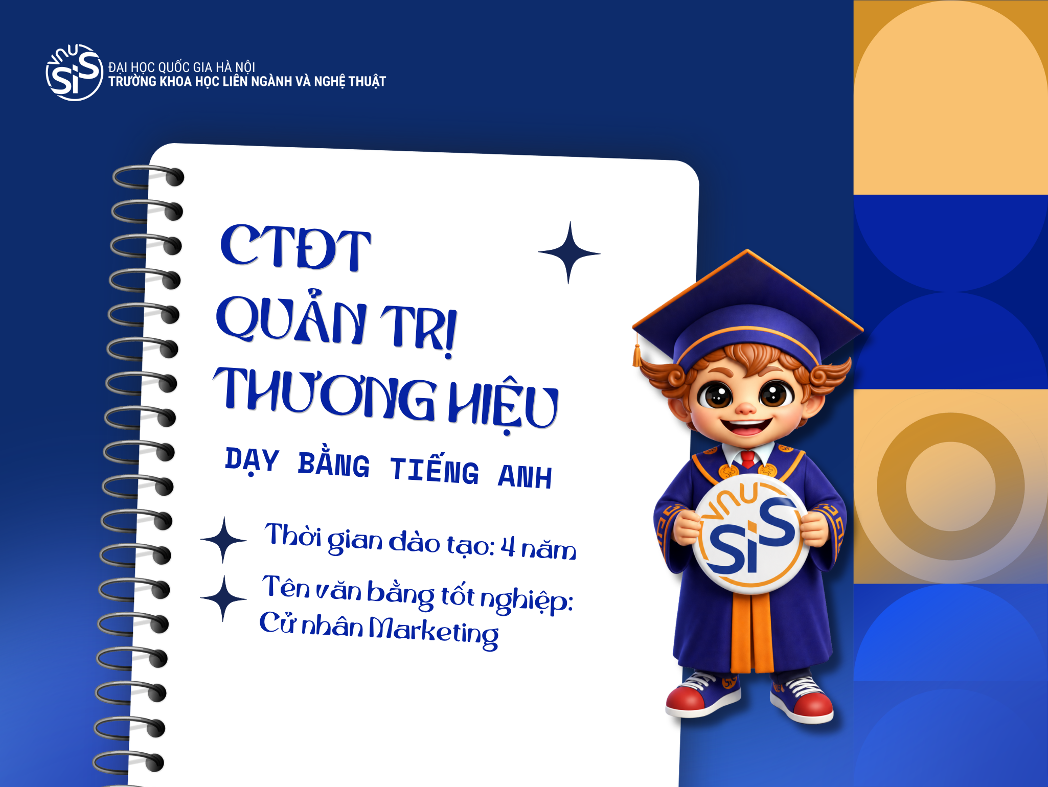 Thông báo tuyển sinh đại học chương trình đào tạo Quản trị thương hiệu (giảng dạy bằng tiếng Anh)