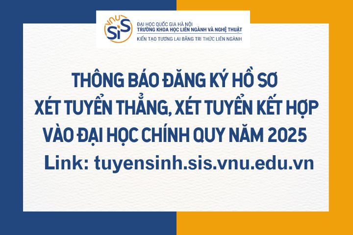 Thông báo về việc đăng ký hồ sơ trực tuyến để xét tuyển thẳng, xét tuyển kết hợp vào đại học chính quy năm 2025