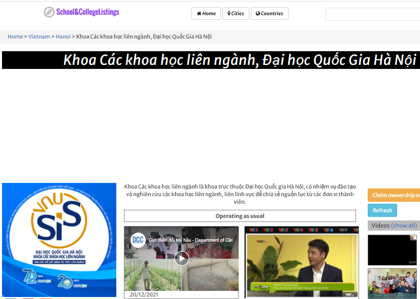 Trang tin điện tử School&College Listing