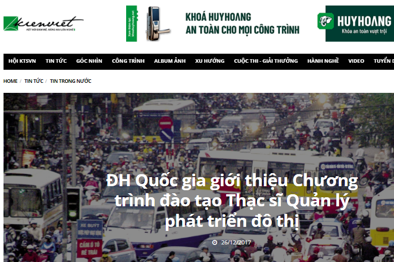 Trang tin Kiến Việt: ĐHQGHN GIỚI THIỆU CTĐT THẠC SĨ QUẢN LÍ PHÁT TRIỂN ĐÔ THỊ