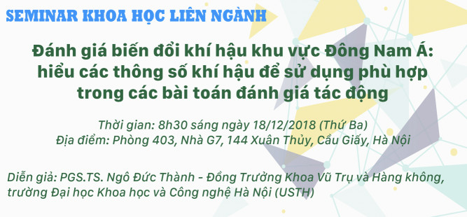 Seminar Khoa học liên ngành – Đánh giá biến đổi khí hậu khu vực Đông Nam Á