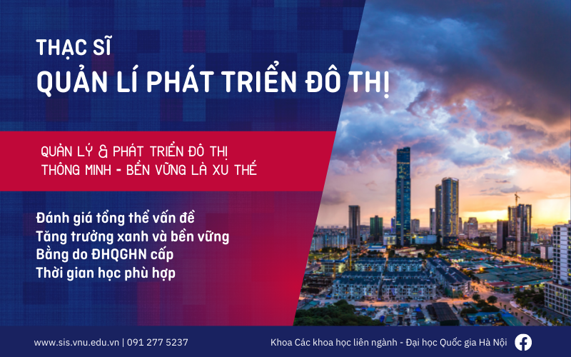 Tuyển sinh Thạc sĩ Quản lí phát triển đô thị