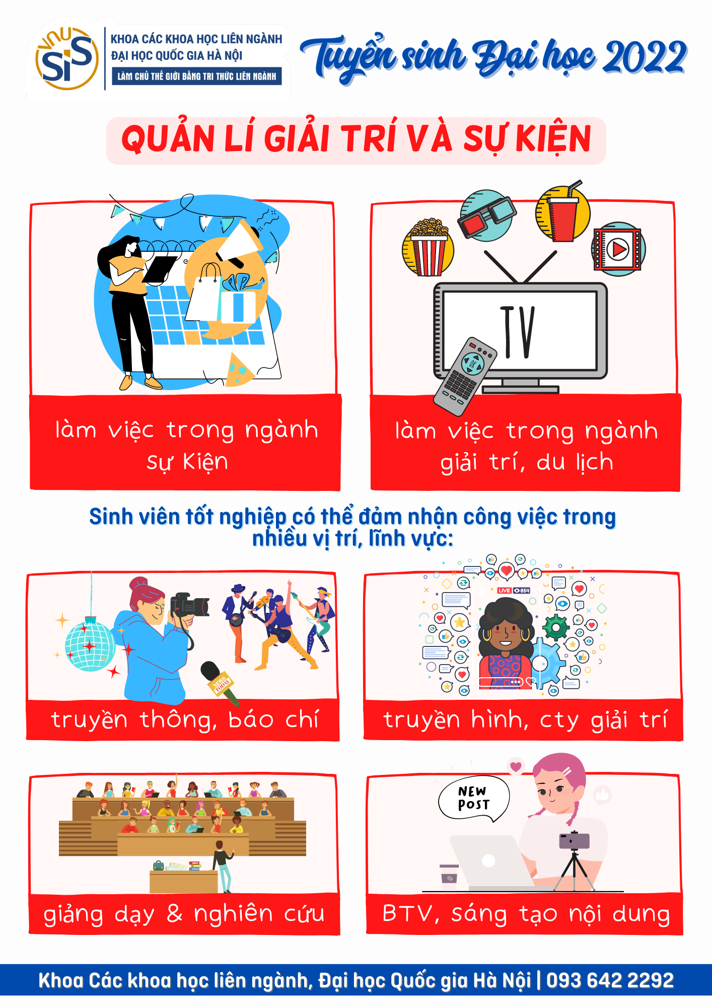 Tuyển sinh đại học chính quy ngành Quản lí giải trí và sự kiện