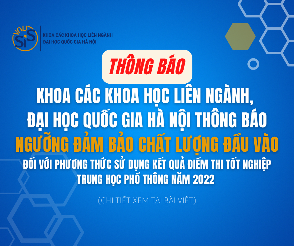 Thông báo điều chỉnh ngưỡng đảm bảo chất lượng đầu vào năm 2022
