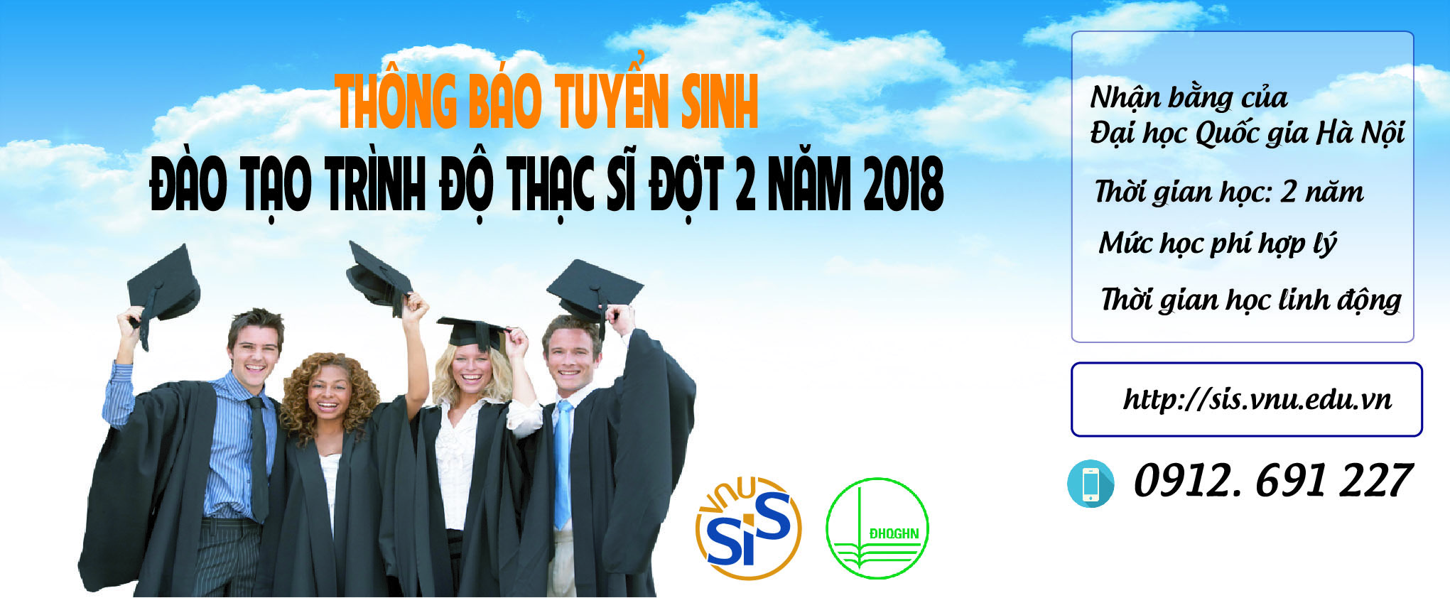 Thông báo tuyển sinh đào tạo trình độ Thạc sĩ chuyên ngành Biến đổi khí hậu và Khoa học bền vững đợt 2 năm 2018
