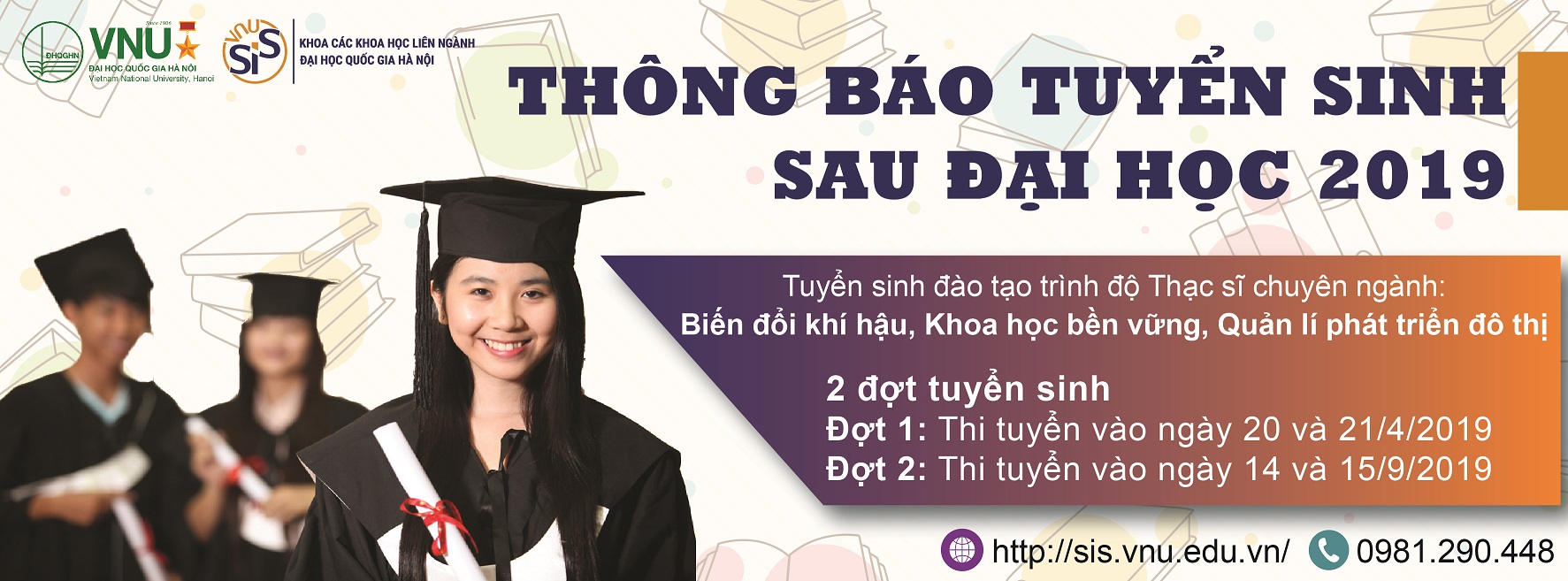 Thông báo tuyển sinh đào tạo trình độ Thạc sĩ năm 2019