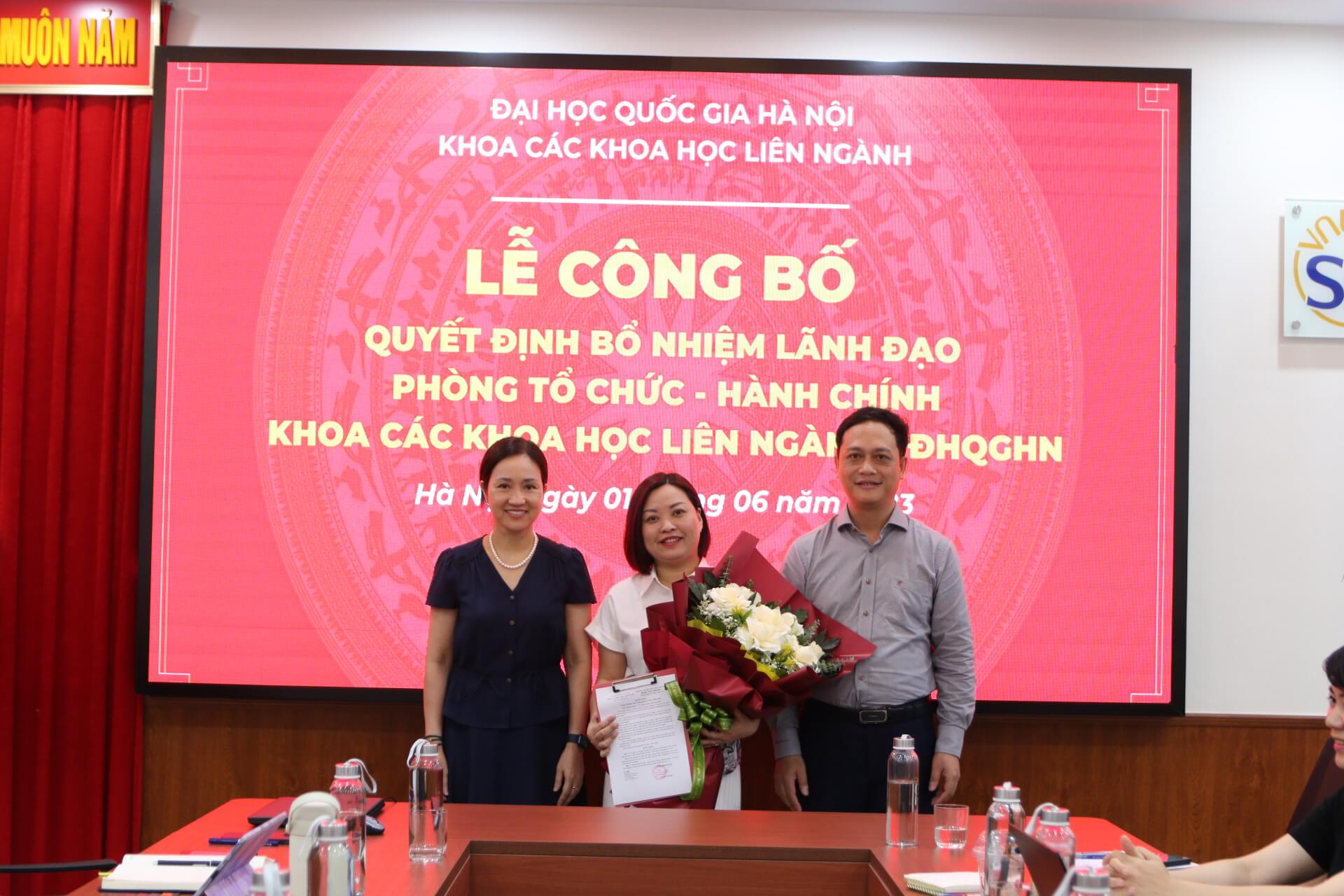 Lễ bổ nhiệm chức danh Phó Trưởng phòng, phụ trách phòng Tổ chức - Hành Chính