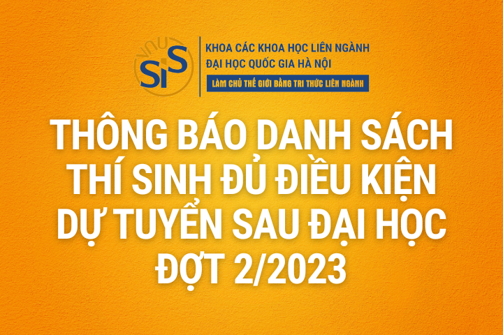 Thông báo danh sách thí sinh đủ điều kiện dự tuyển kỳ thi tuyển sinh sau đại học đợt 2 năm 2023