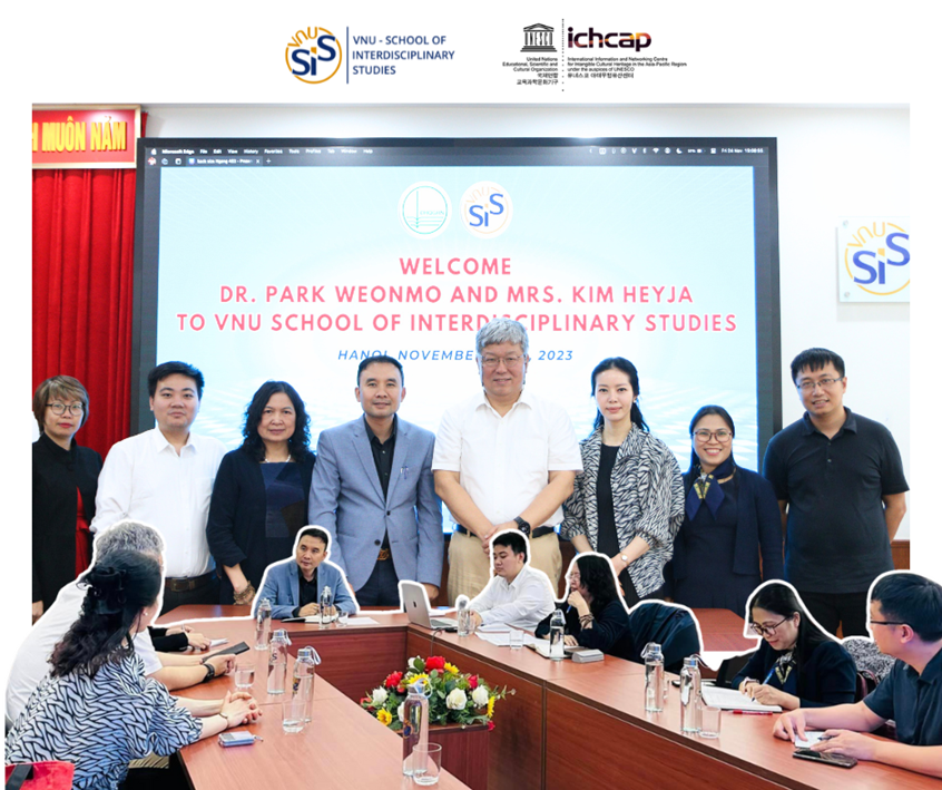 Tiếp đón đại diện Trung tâm Di sản văn hoá phi vật thể khu vực châu Á - Thái Bình Dương (ICHCAP) và Đại học Di sản văn hoá Quốc gia Hàn Quốc