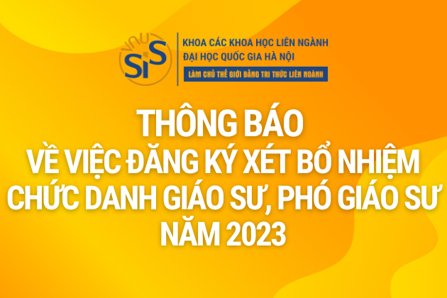 Thông báo về việc đăng ký xét bổ nhiệm chức danh giáo sư, phó giáo sư năm 2023