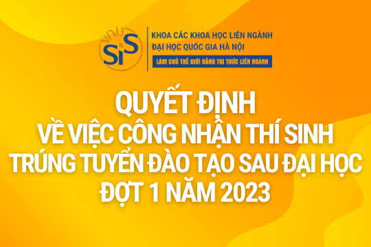 Quyết định số 552/QĐ-KHLN về việc công nhận thí sinh trúng tuyển đào tạo sau đại học đợt 1 năm 2023