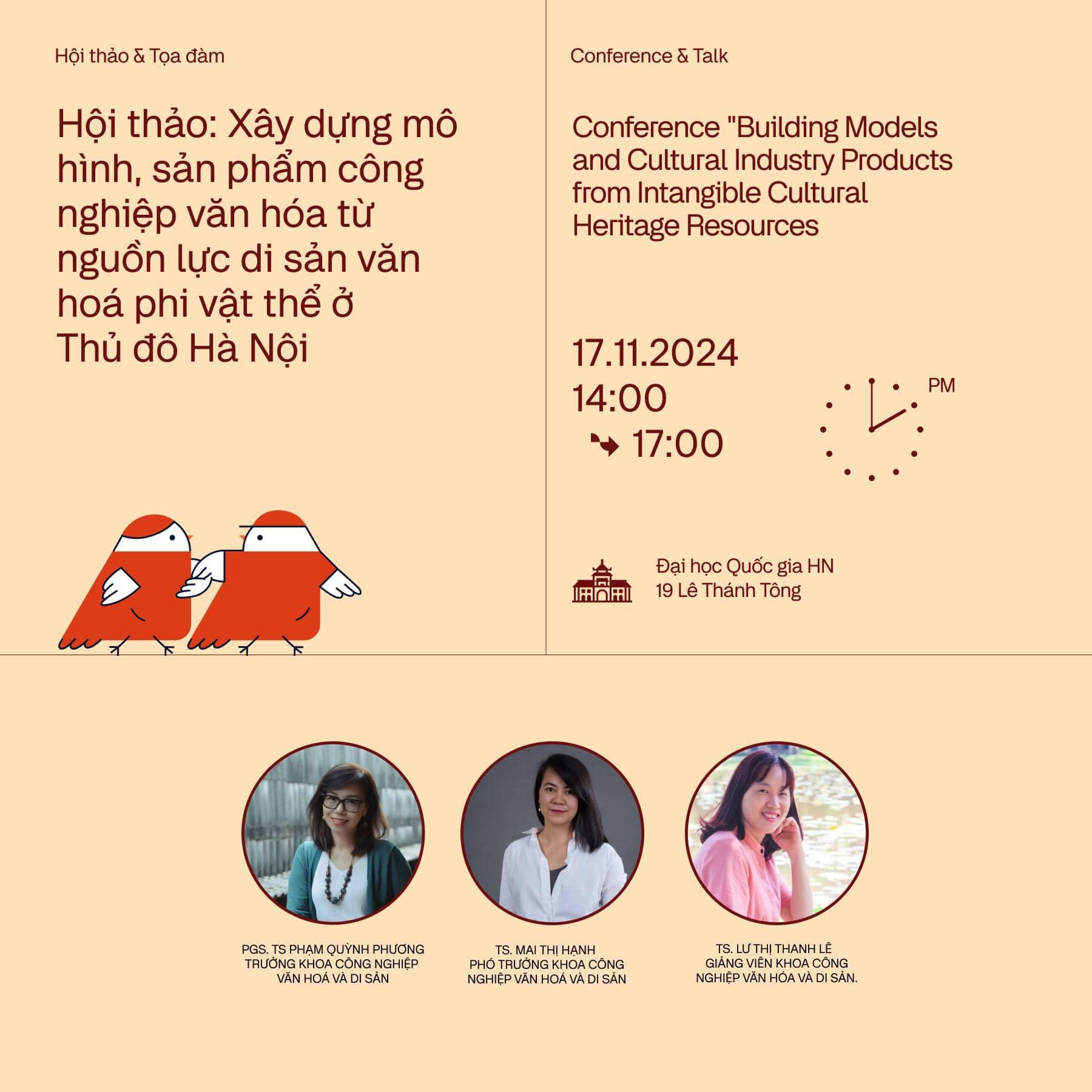 Hội thảo: Xây dựng mô hình, sản phẩm công nghiệp văn hóa từ nguồn lực di sản văn hoá phi vật thể ở Thủ đô Hà Nội