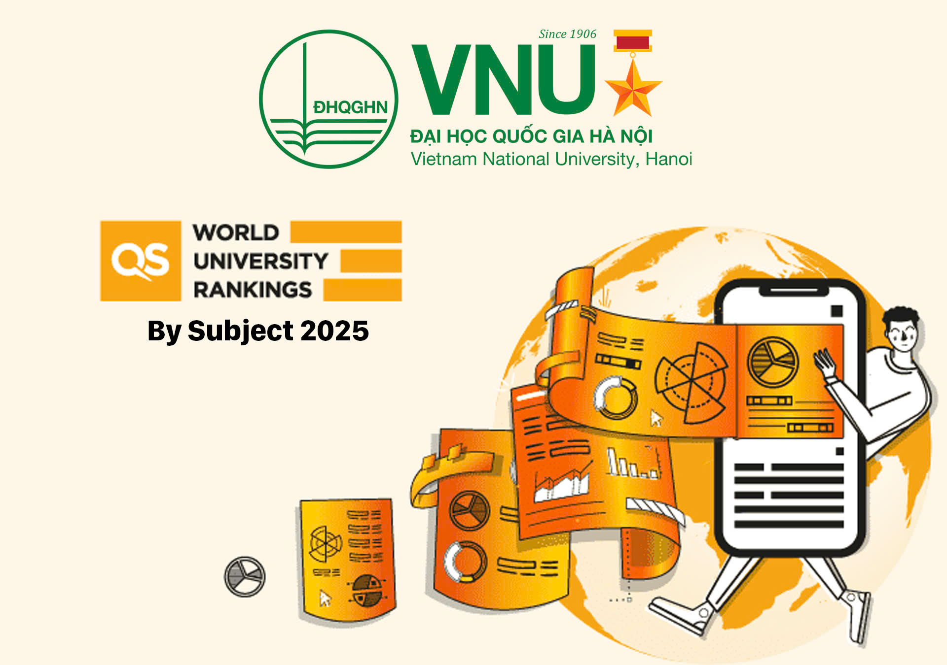 QS by subject 2025: ĐHQGHN có nhiều lĩnh vực được xếp hạng trong nhóm từ 400 đến 500 thế giới