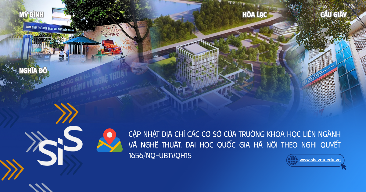 Cập nhật địa chỉ các cơ sở của Trường Khoa học liên ngành và Nghệ thuật theo Nghị quyết 1656/NQ-UBTVQH15