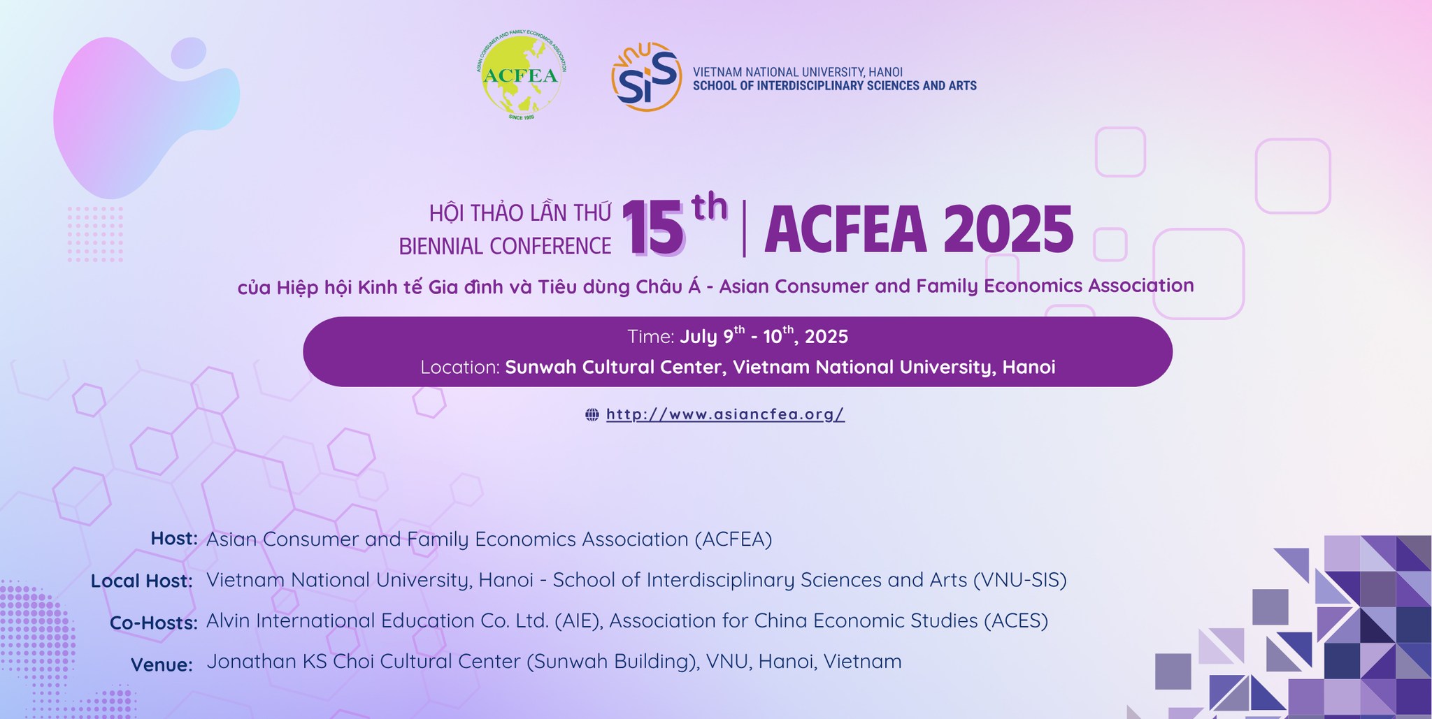 Hội thảo quốc tế ACFEA lần thứ 15: Diễn đàn học thuật về kinh tế gia đình và người tiêu dùng châu Á lần đầu tiên tổ chức tại Việt Nam